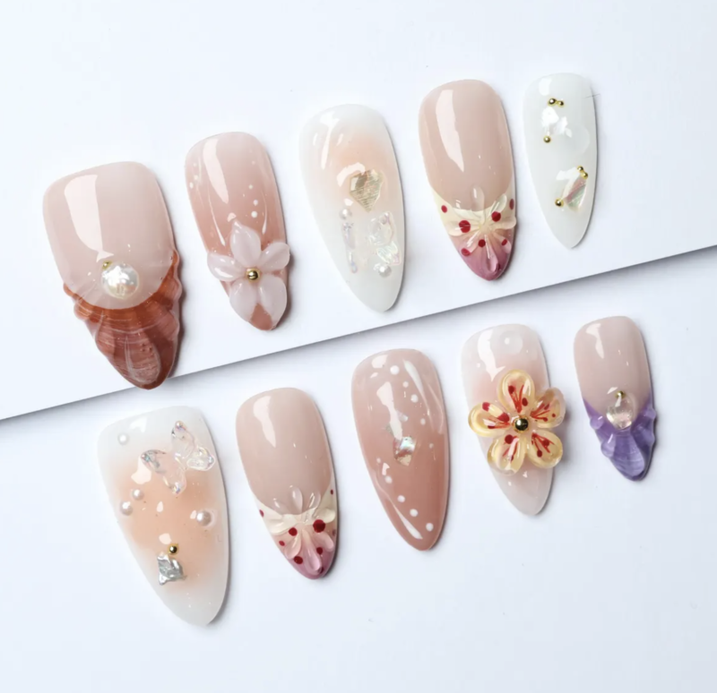 3D Floral Press On Nails /kawaii nails